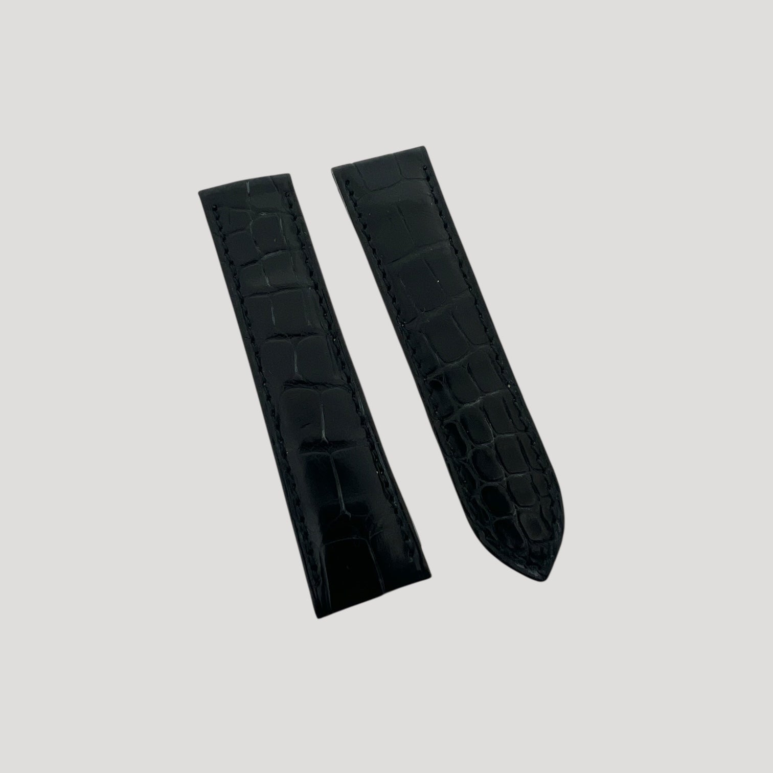 Cartier Black Matt Croco leather band/ strap/ bracelet 20 X 18 mm NEW for folding clasp