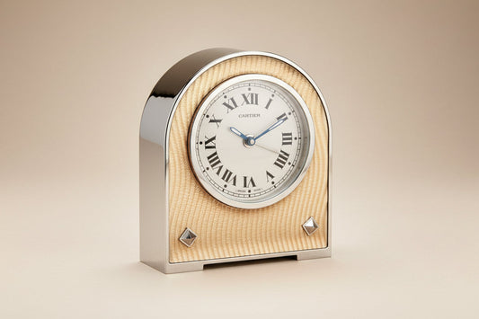 Cartier Enamel Alarm Desk Clock/ Horloge / Tischuhr Rare