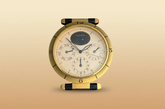 Cartier Pasha Moon Phase Full Calendar Table Clock/ Horloge de table/ Tischuhr 1995