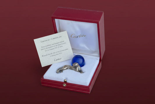 Cartier Rare Silver Panthère Paperweight / Presse Papier / Briefbeschwerer