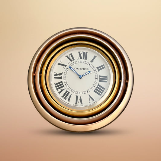 Cartier Trinity Travel and Desk Clock/ Pendulette in its original Cartier box