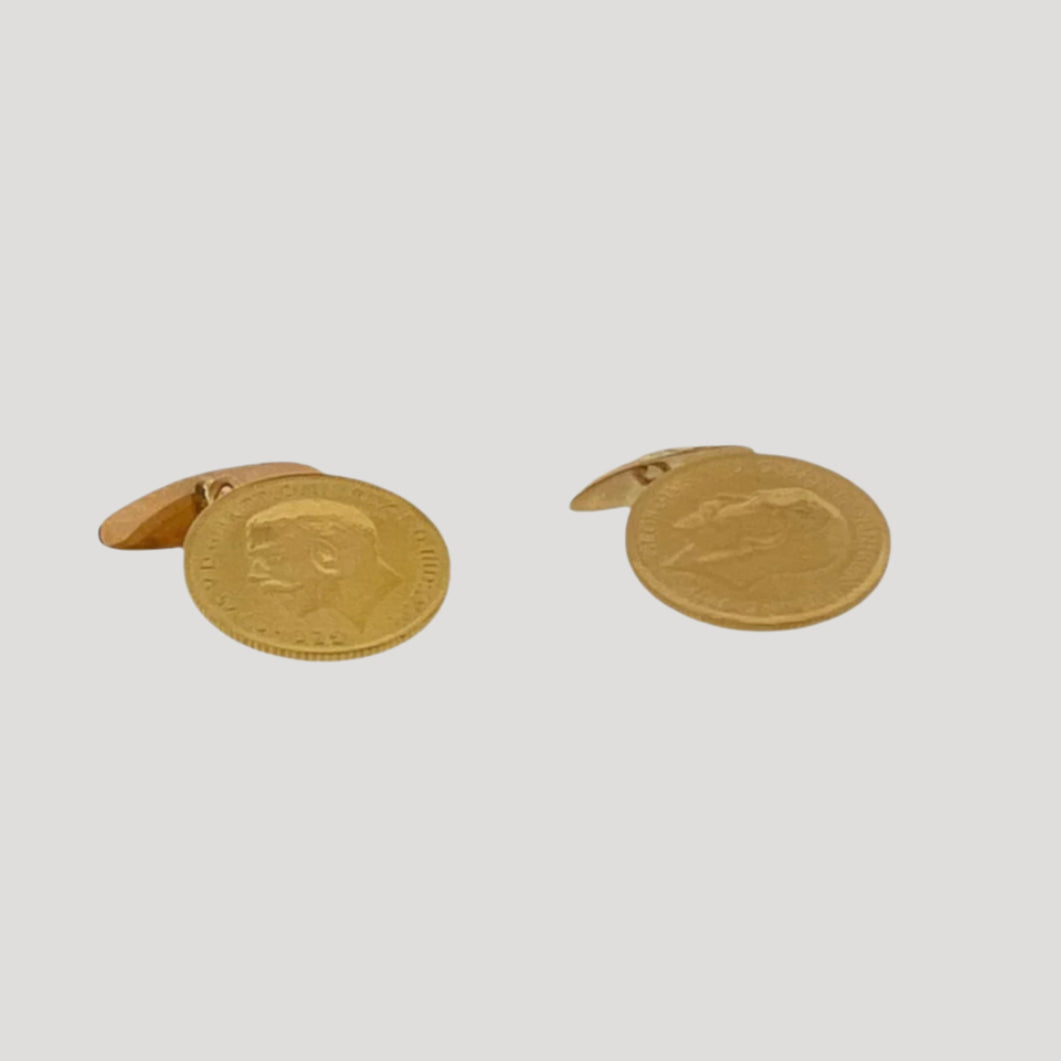 Cufflinks in 24K Gold Rare, 1913 French Empire Coin Rare