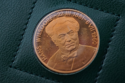 Rolex Rare New 22K gold coin / medal, commemorating the 100th anniversary of Hans Wilsdorf