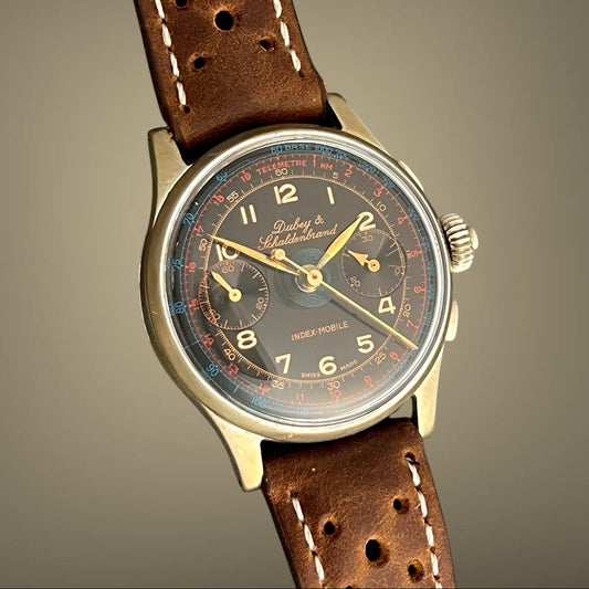 Dubey & Schaldenbrand Steel Case & Black Dial  “Index Mobile” Vintage Split-Seconds (Rattrapante) Chronograph