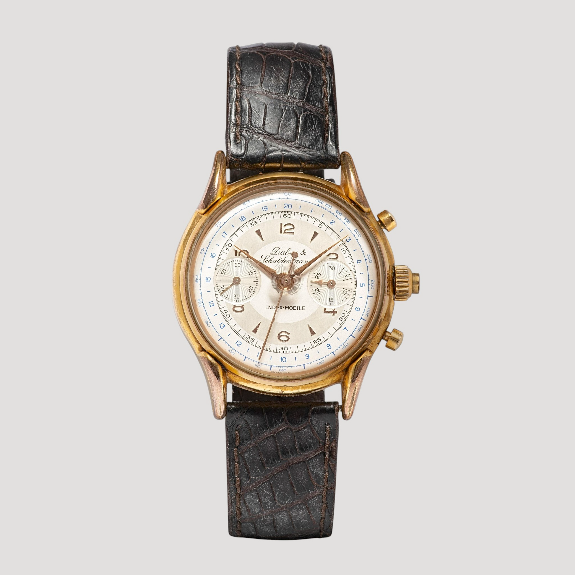 Dubey & Schaldenbrand Open Case Vintage Index Mobile Split Seconds Rattrapante Chronograph Wristwatch