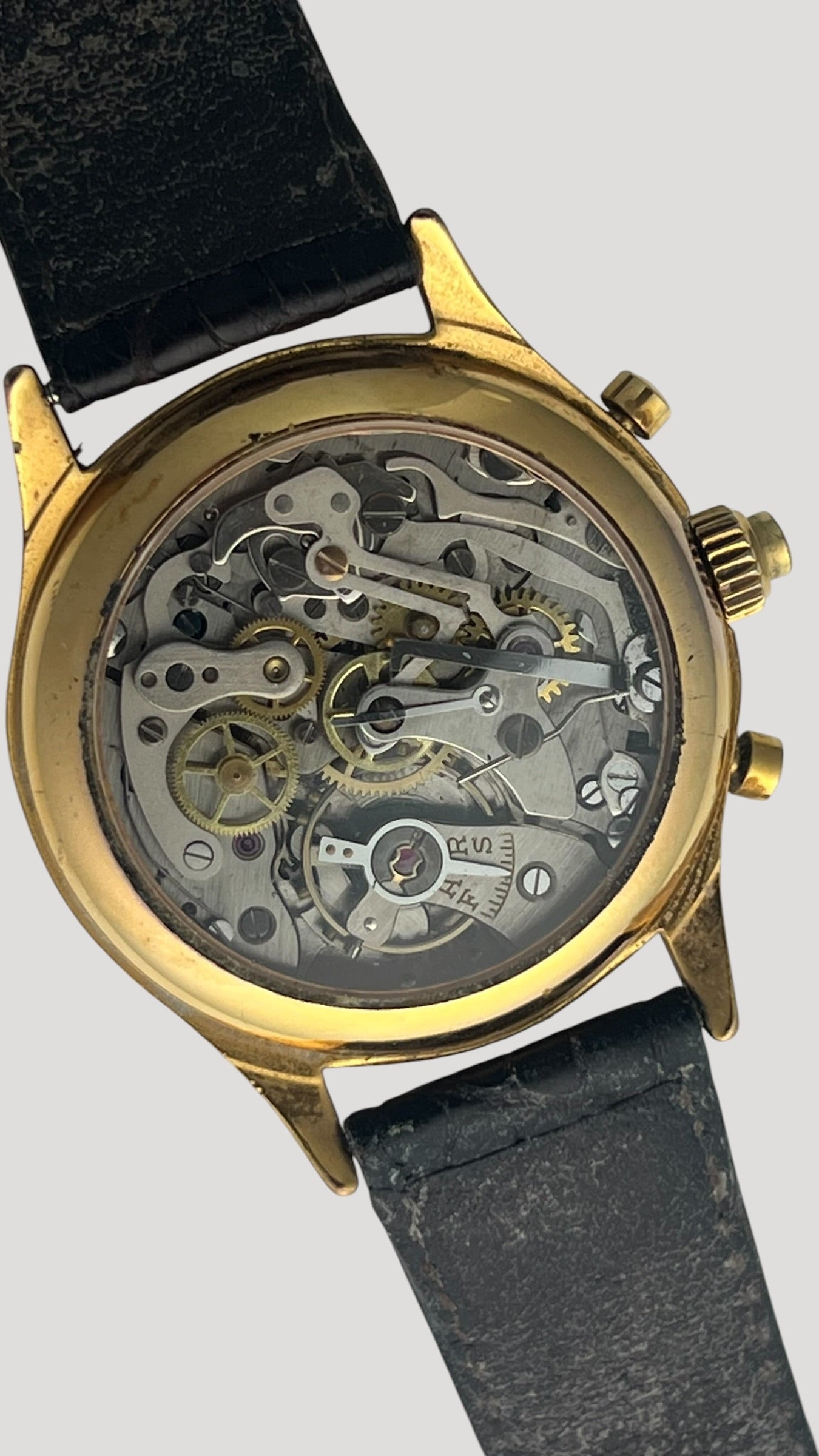 Dubey & Schaldenbrand Open Case Vintage Index Mobile Split Seconds Rattrapante Chronograph Wristwatch