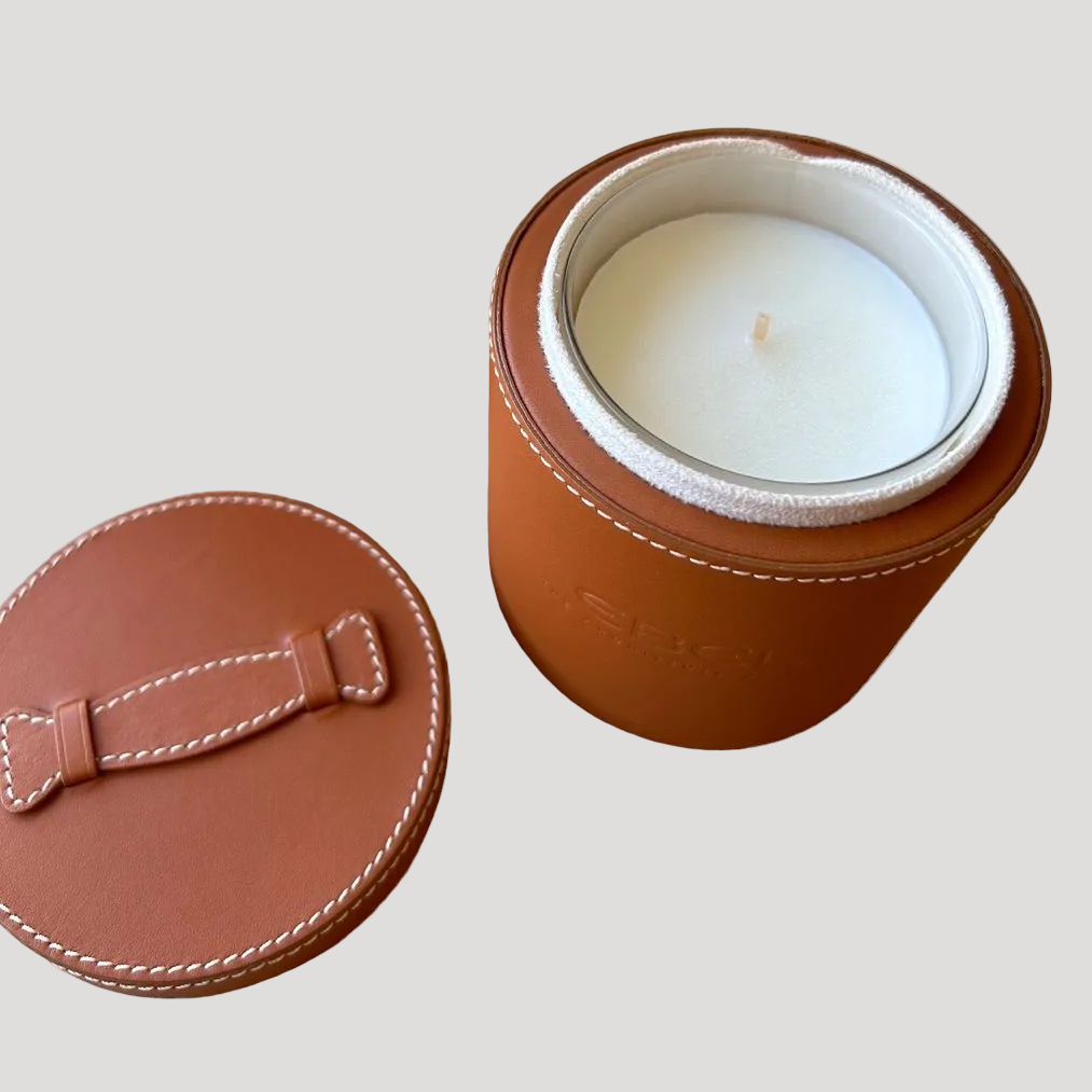Ebel Scented Candle / Bougie/ Kerze in leather cover New