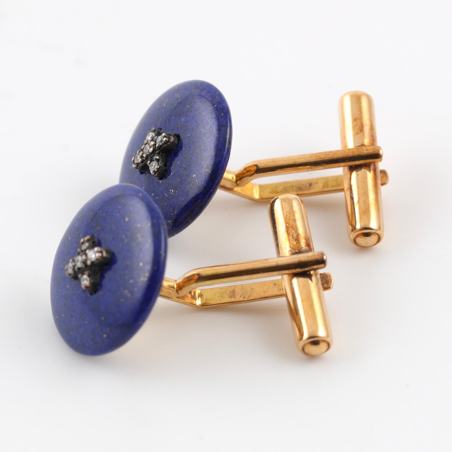 Fine Handmade Lapis Lazuli & Gold Cufflinks / Boutons manchettes /Manschettenknöpfe