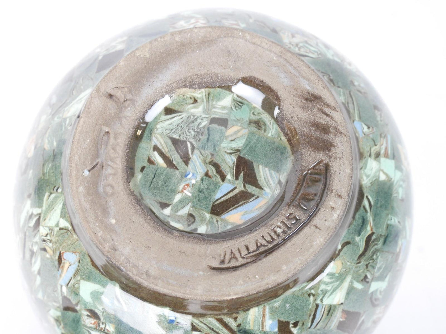 Gerbino Vallauris Collection of 3 mozaic ceramic vases