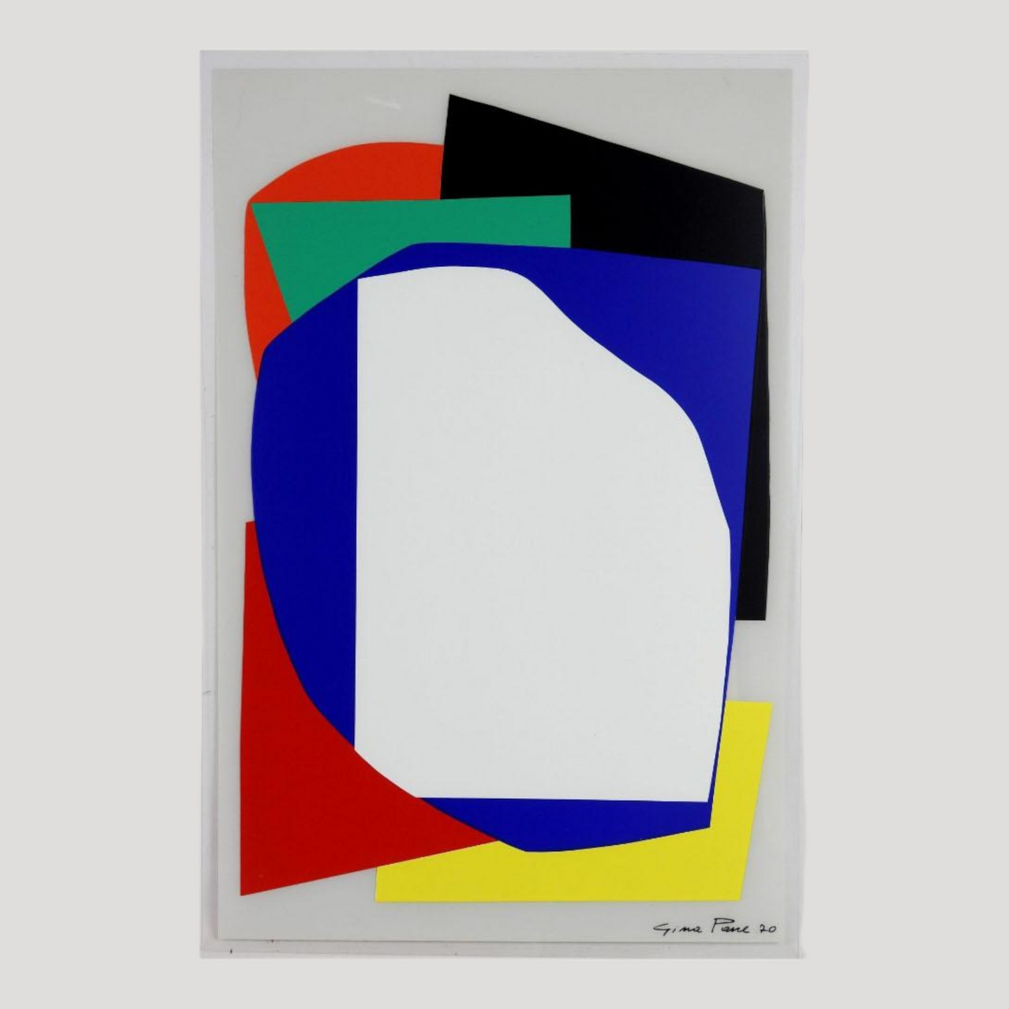 Gina PANE (1939-1990) Abstract composition. Color silkscreen print on Plexiglas, signed