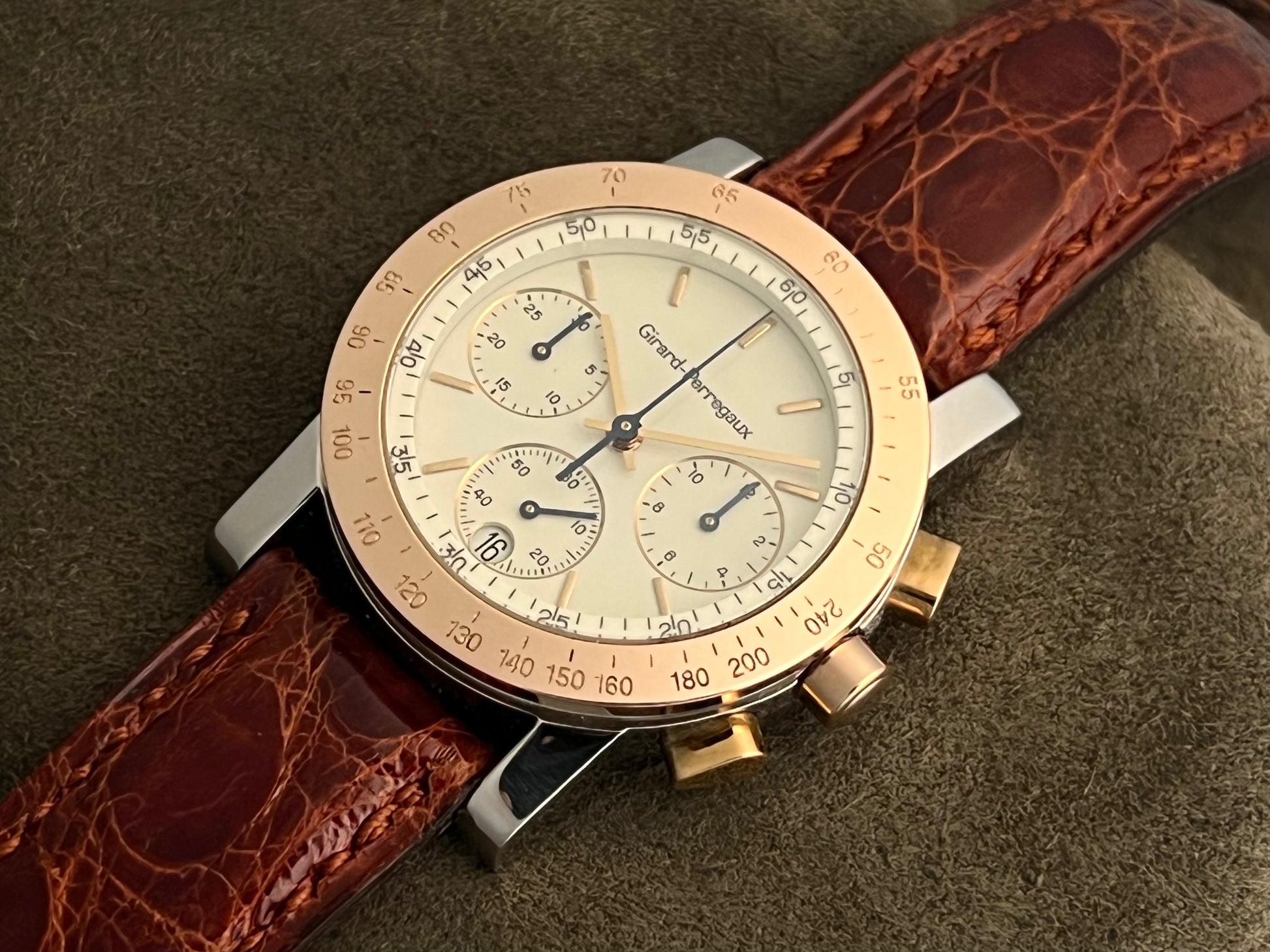 Girard-Perregaux 18k Rose Gold & Steel Wristwatch Ref 7700