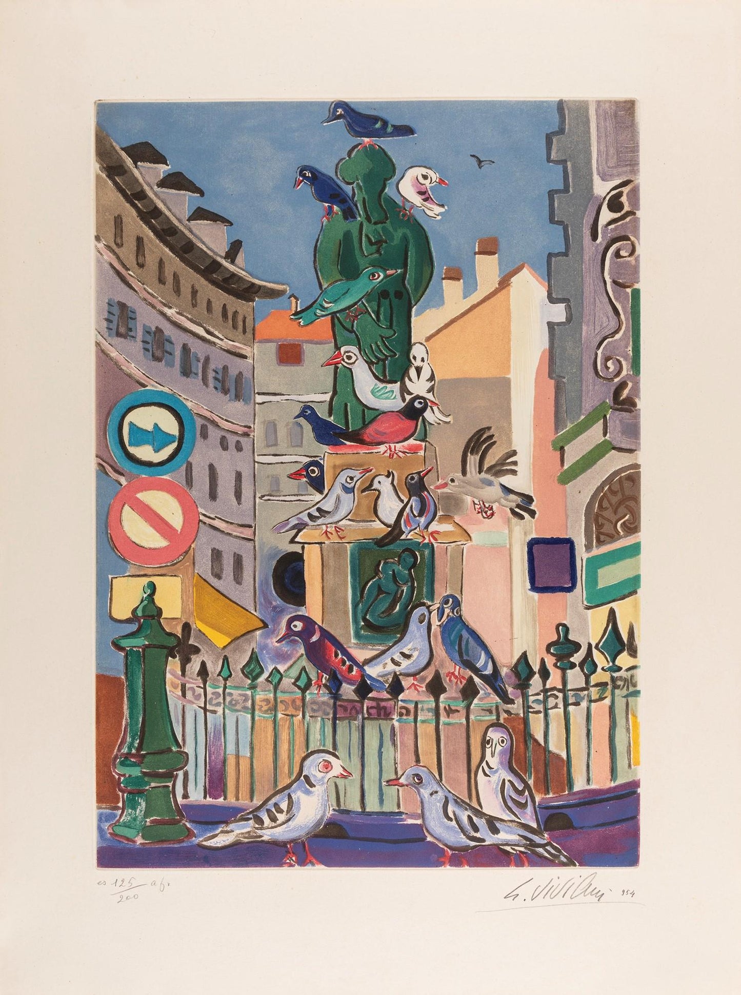 Giuseppe Viviani (1898-1965) - Signed Lithograph, 1954