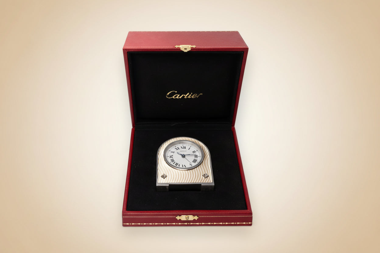 Cartier Enamel Alarm Desk Clock/ Horloge / Tischuhr Rare