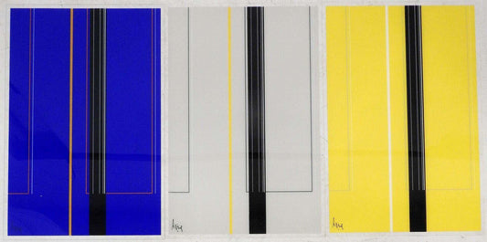 Luc PEIRE (1916-1994): Triptych. Three color silkscreen prints on Plexiglas. Signed