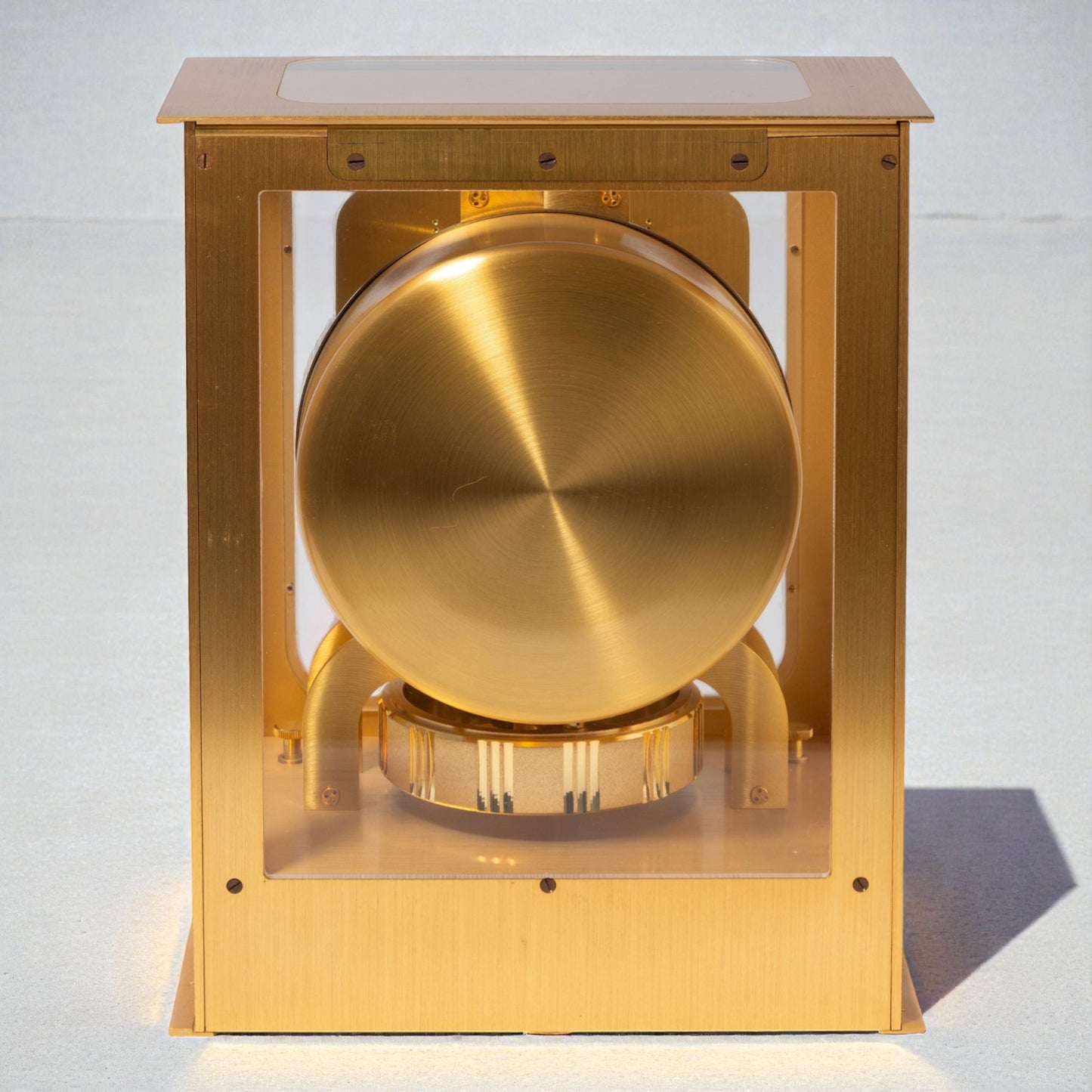 Jaeger LeCoultre by Luigi Colani Gilt Brass Desk Clock Horloge Tischuhr ca 1980'