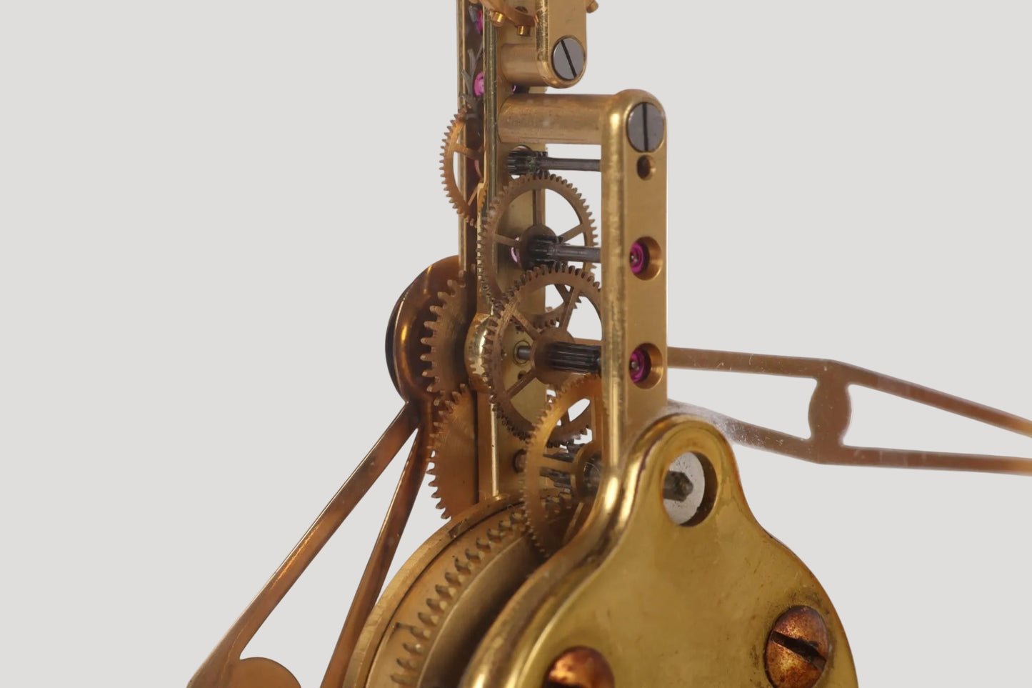 Jaeger LeCoultre desk clock with transparent dial & visible skeleton movement