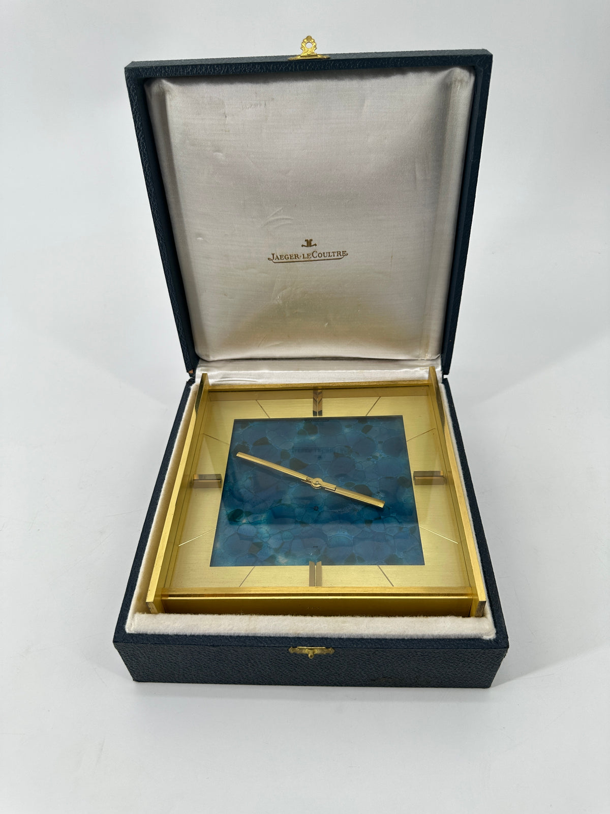 Jaeger-LeCoultre Table Clock Horloge Pendule 1960' Blue Dial Very Rare