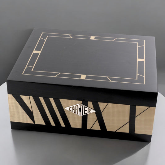 Cartier New Rare marquetery wooden watches presentation Box / Boîte /Schachtel/ Scatola & outer box