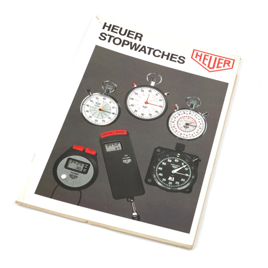 Heuer Stopwatches Book Catalog, in English, with price list, 1978