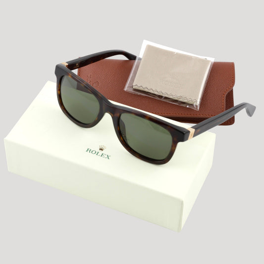 Rolex New brown écailles Sun glasses / lunettes de soleil in their Rolex box