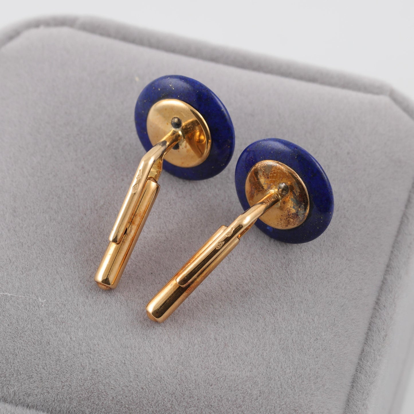 Fine Handmade Lapis Lazuli & Gold Cufflinks / Boutons manchettes /Manschettenknöpfe