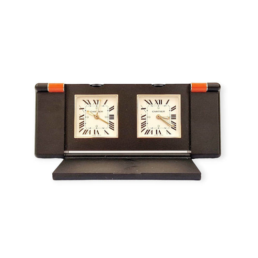 Cartier Limited Edition Double travel alarm table clock Ref.W0100035