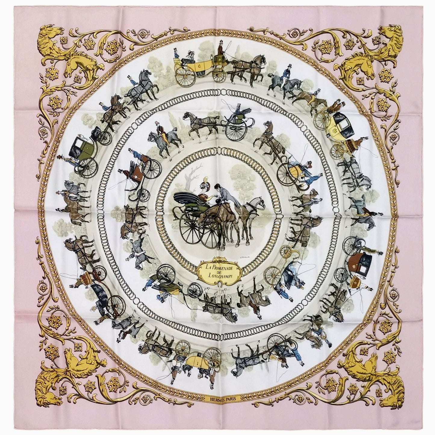 Hermès ' Promenade de Longchamp' Scarf/Schal/ Echarpe 90 cm 24time vestiaire collective