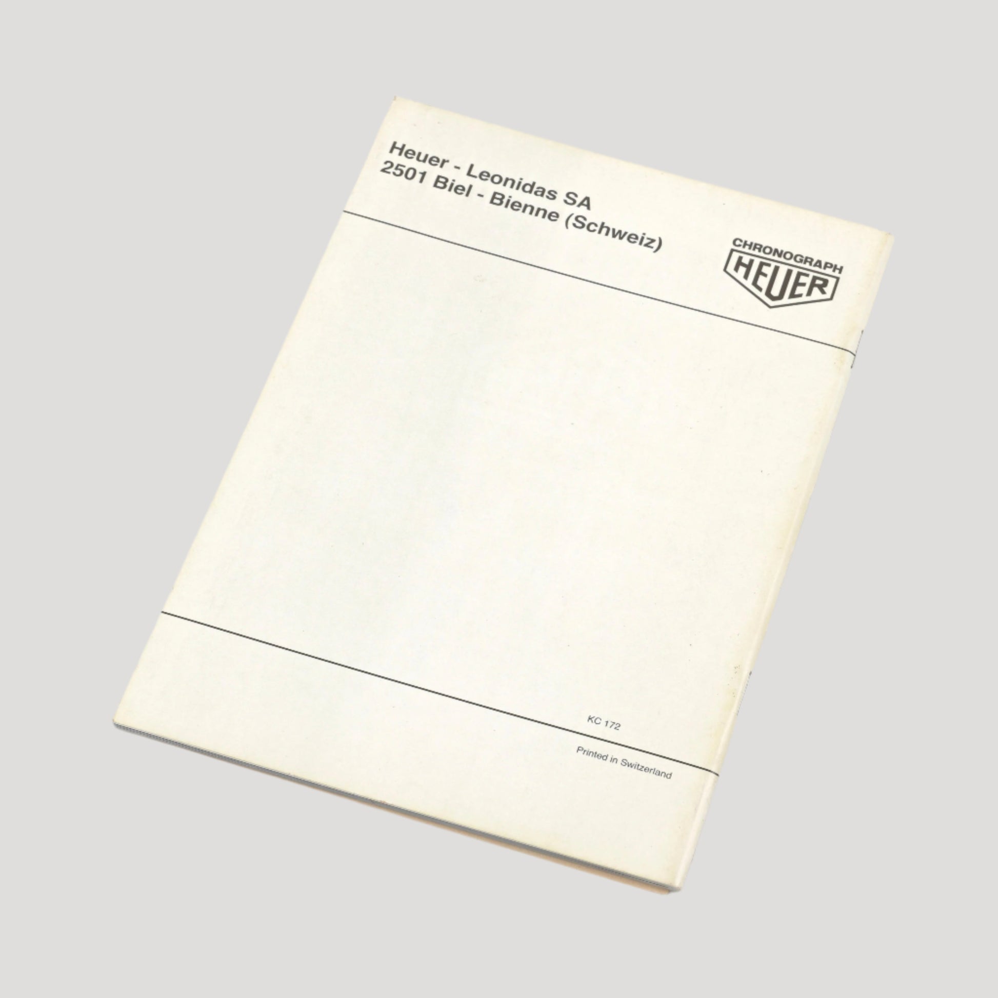 Heuer "Chronographs" Heuer - Leonidas, Catalog Book in German, with price list 1973