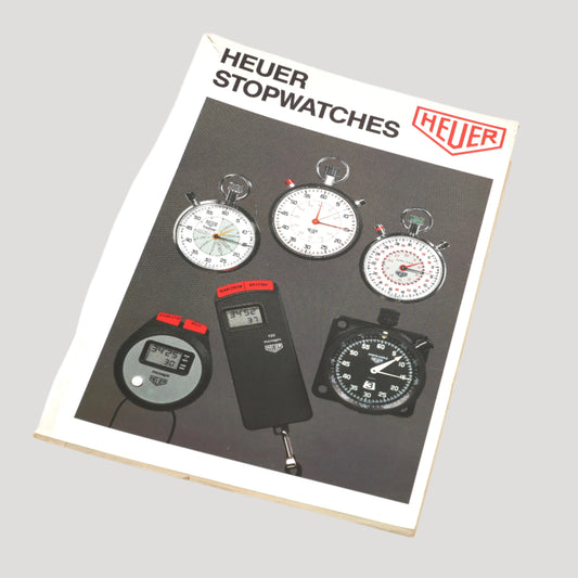 Heuer Stopwatches Book Catalog, in English, with price list, 1978