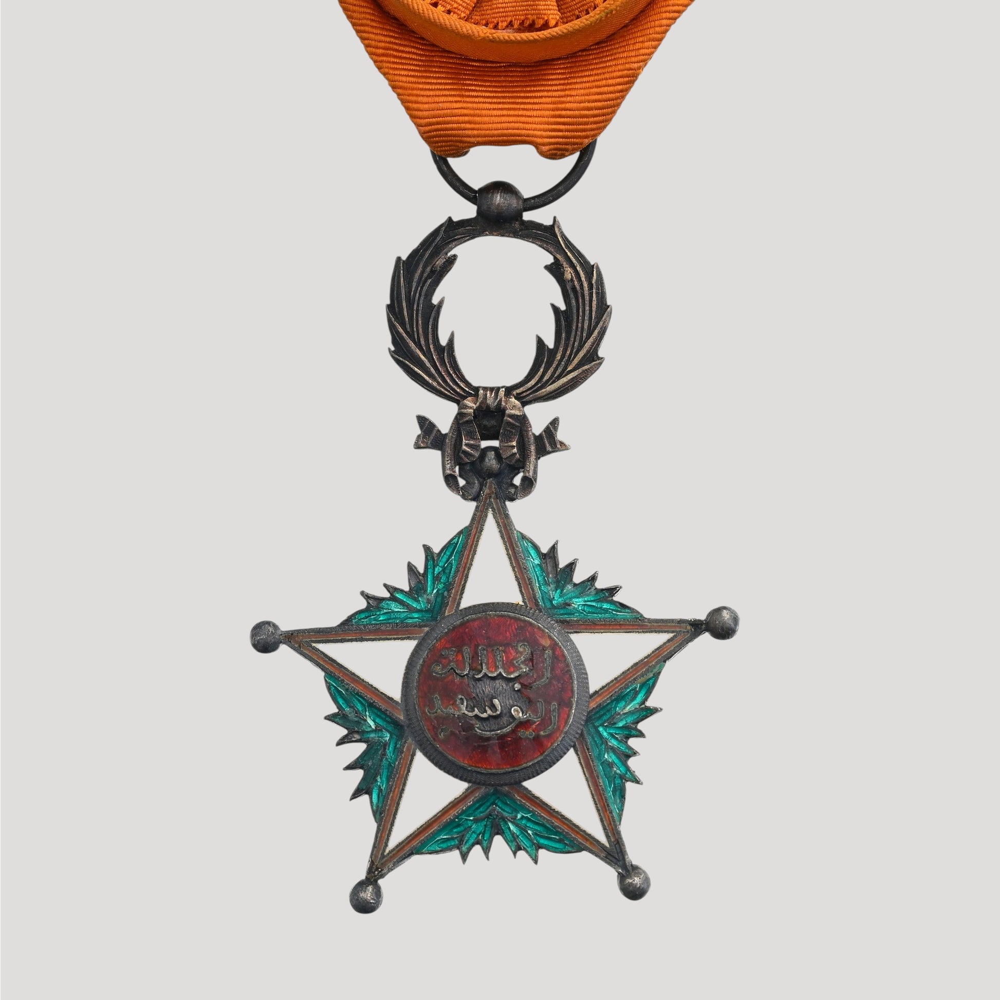 Historical Silver Medal Kingdom of Morocco, Order of the Alawite Ouissam, established in 1913, with French hallmark