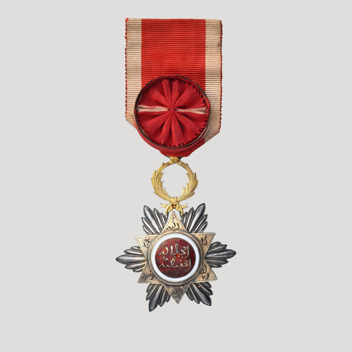 Historical Silver Medal Kingdom of Morocco, Order of the Ouissam Hafidien, established in 1910