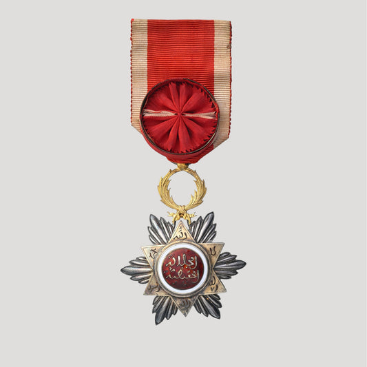 Historical Silver Medal Kingdom of Morocco, Order of the Ouissam Hafidien, established in 1910