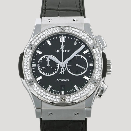 Hublot Classic Fusion Chronograph Diamonds 541.NX.1170.LR.1104 New Full Set