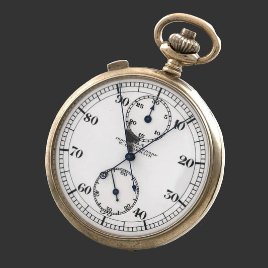IBA Berlin Rattrapante/Schleppzeigeruhr Chronograph Open Face Pocket Stop Watch