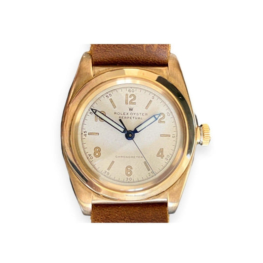 ROLEX Oyster Chronometer Bubble Back 18K Rose Gold 1937' Collector