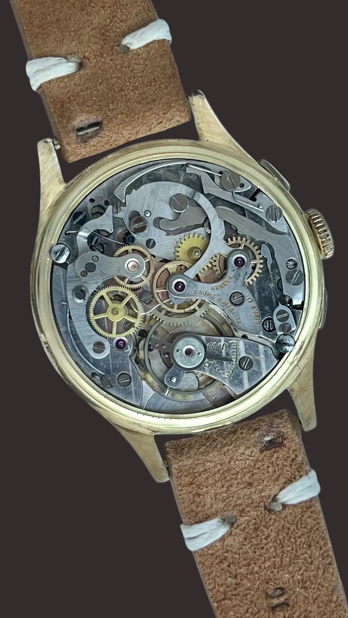 Baume & Mercier Genève 18k Gold Chronograph Vintage Watch