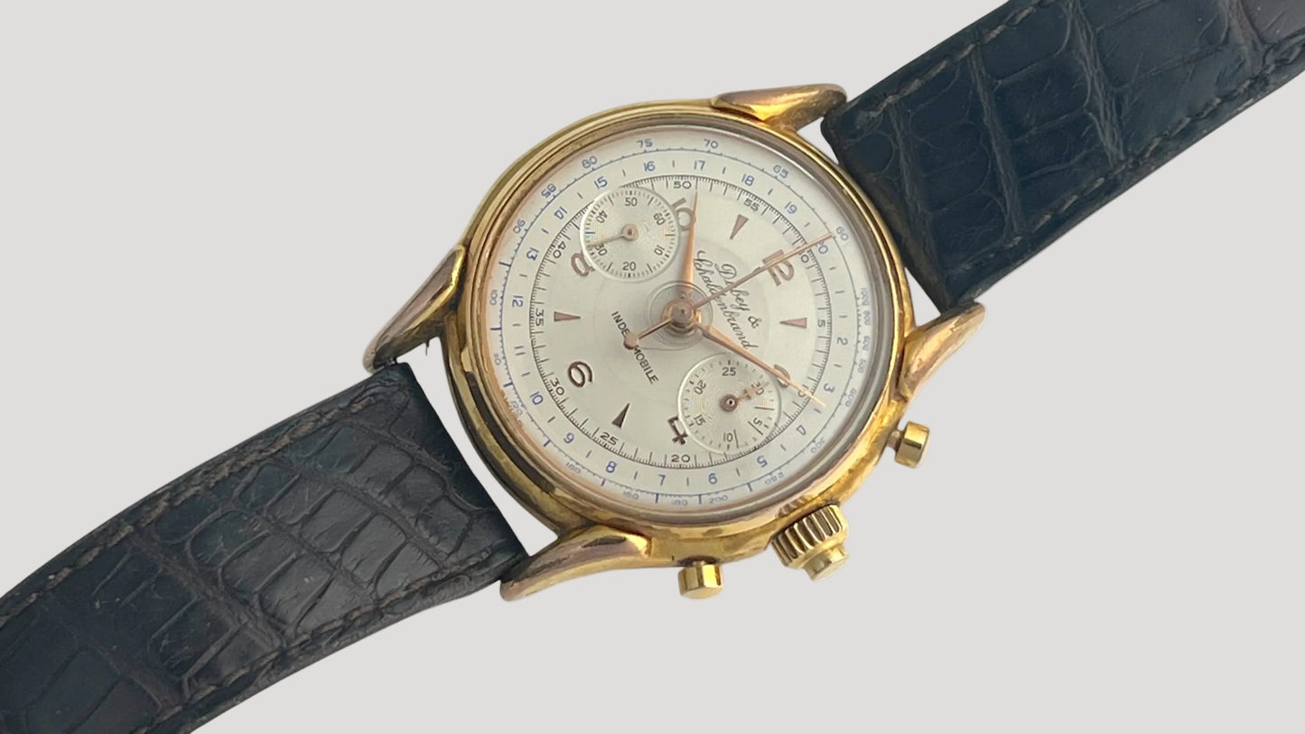 Dubey & Schaldenbrand Open Case Vintage Index Mobile Split Seconds Rattrapante Chronograph Wristwatch