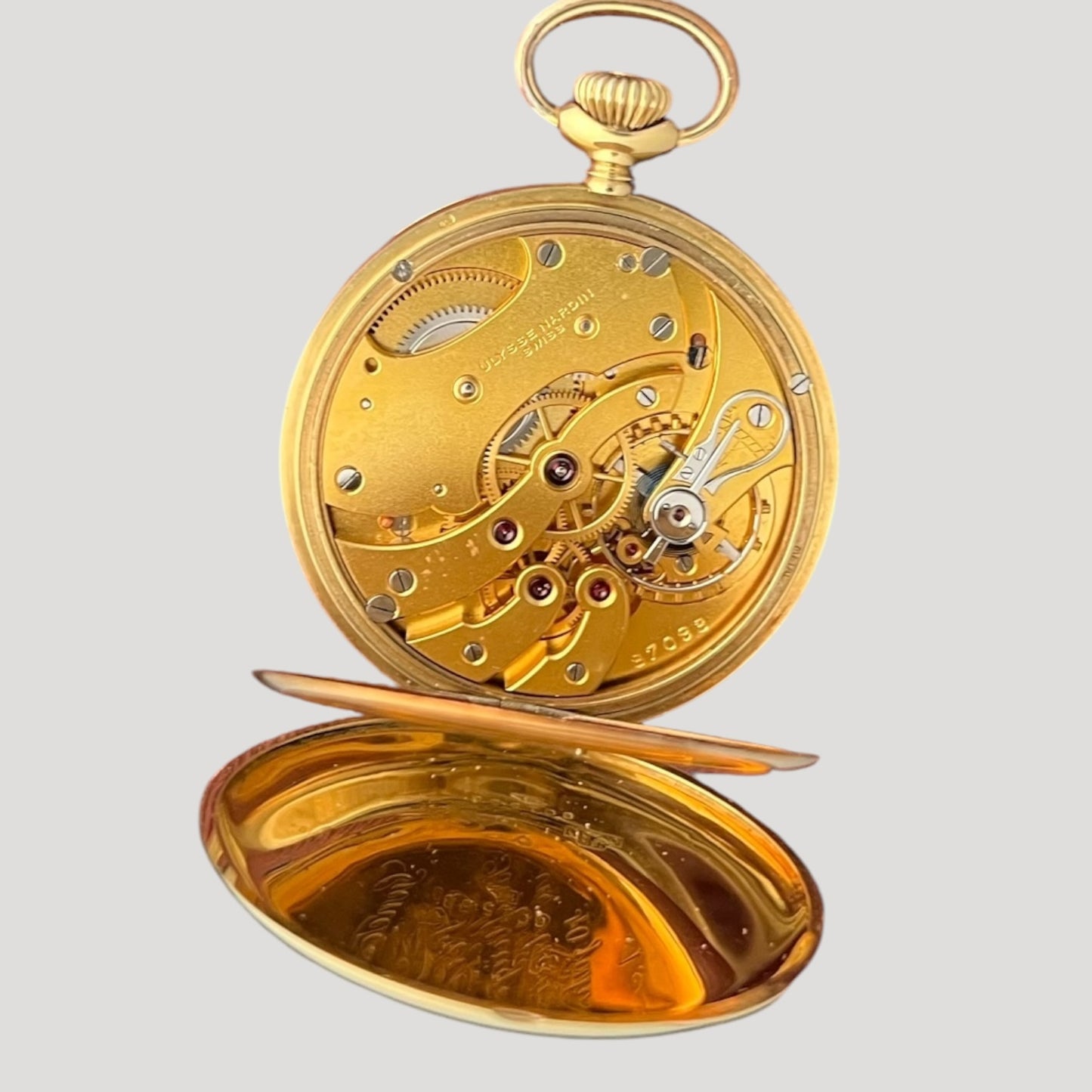Ulysse Nardin 18k Gold Open Face Pocket Watch Full Set