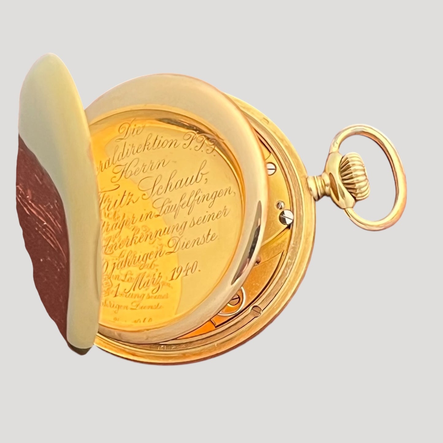 Ulysse Nardin 18k Gold Open Face Pocket Watch Full Set