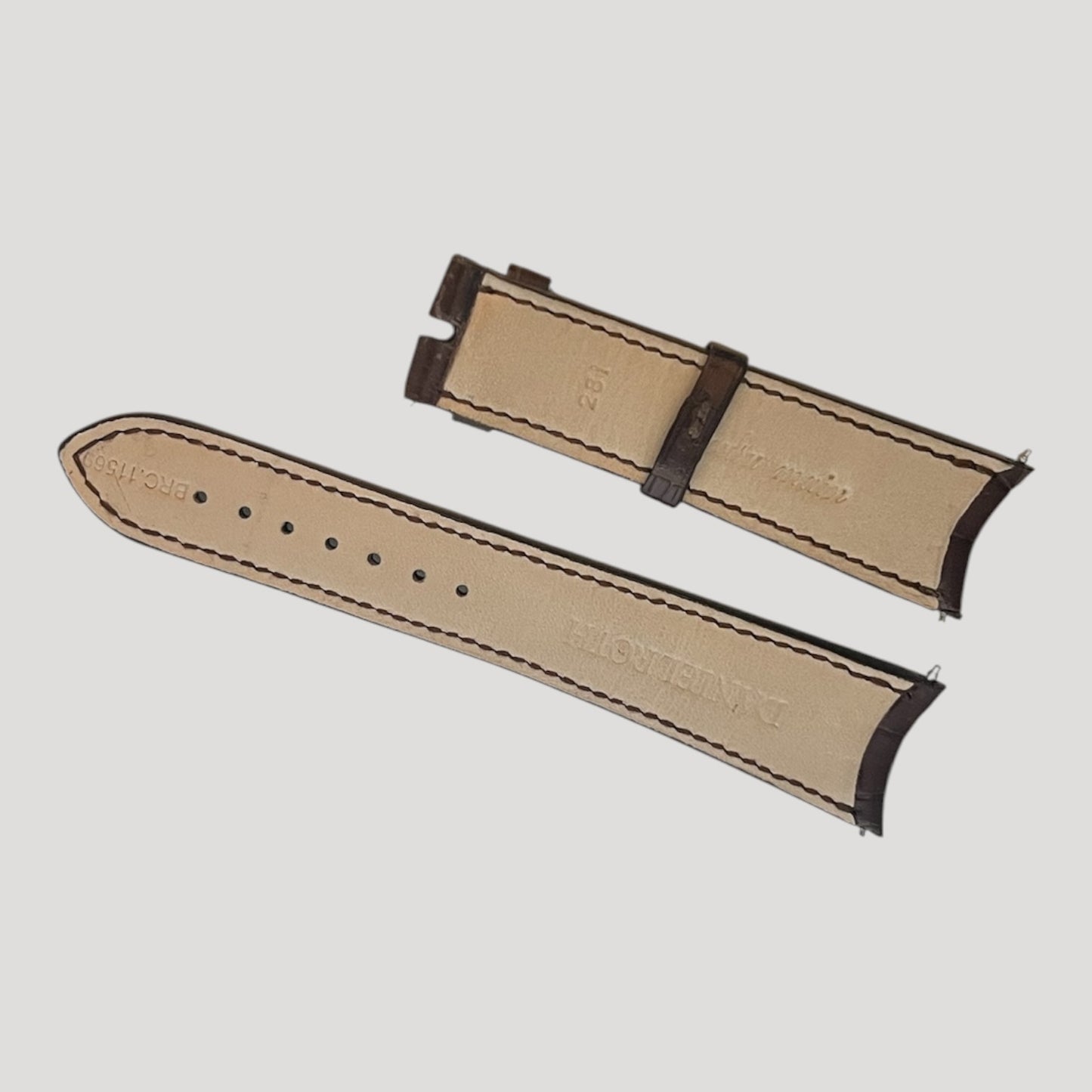 Daniel Roth New Matt Brown Croco Leather Bracelet/Band/Strap