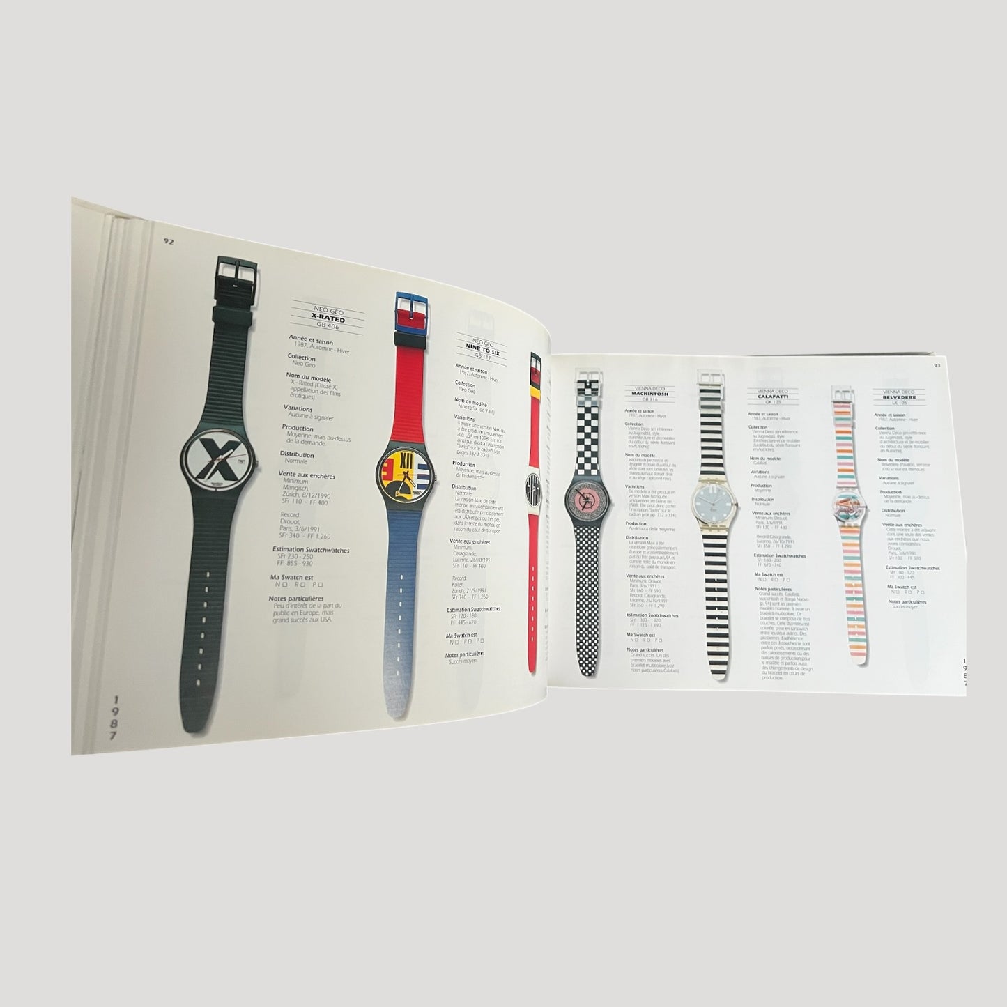 Swatch Vintage Book Catalogue with Price List