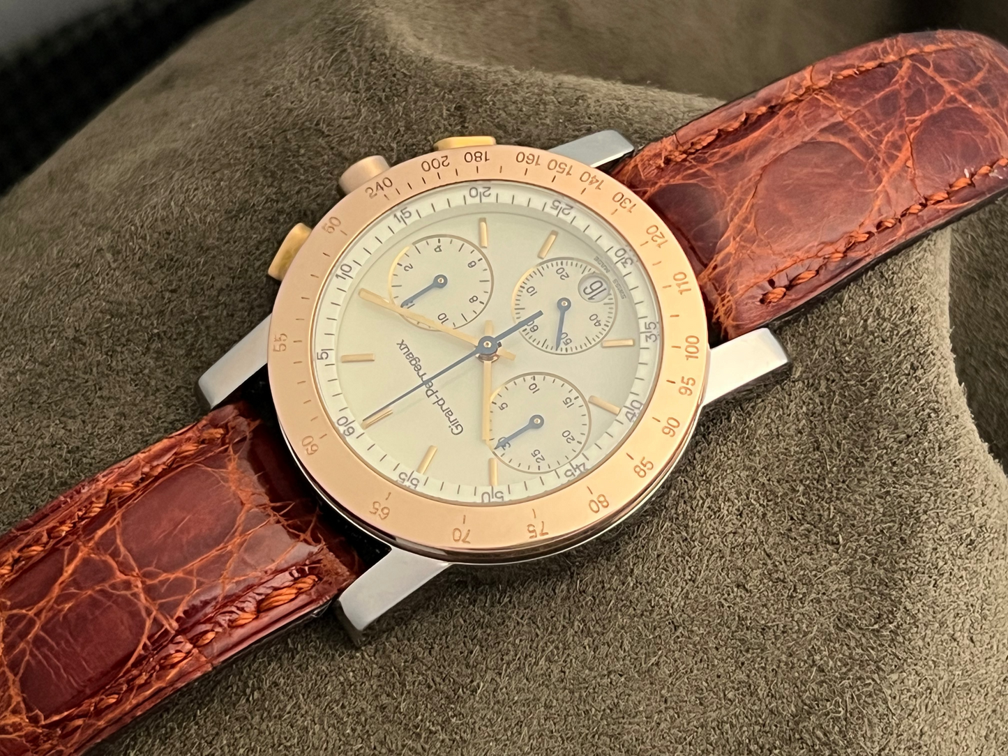 Girard-Perregaux 18k Rose Gold & Steel Wristwatch Ref 7700