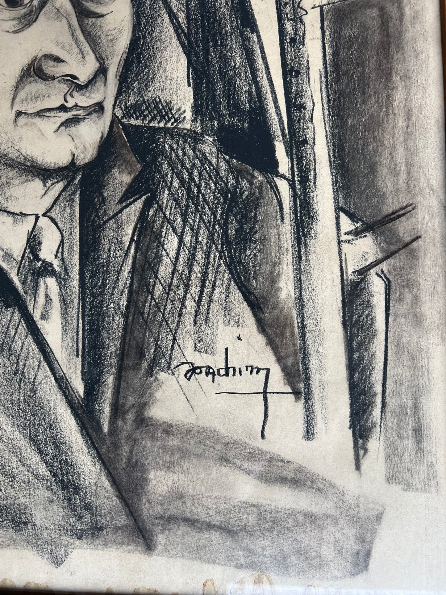 Serge Brédeche, known as “Joachim” (1921–2002),Portrait of a man. Black pencil drawing, signed