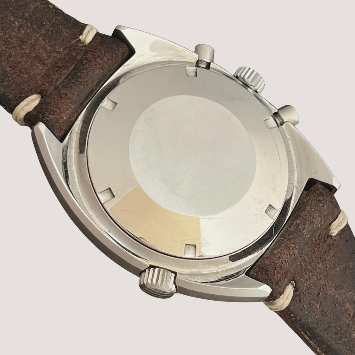 Lemania Vintage Inverted Panda Chronograph Watch Rare