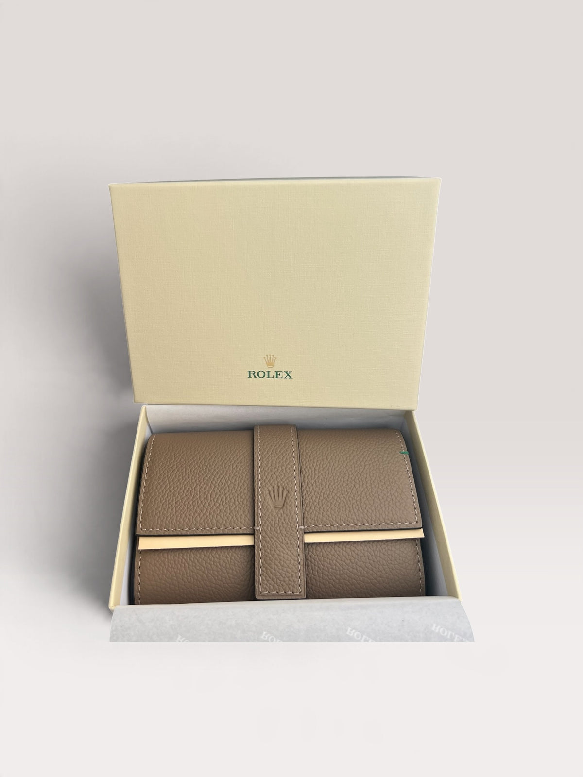 Rolex New Beige Leather Travel Pouch /Case / Etui for 2 Watches Rare'