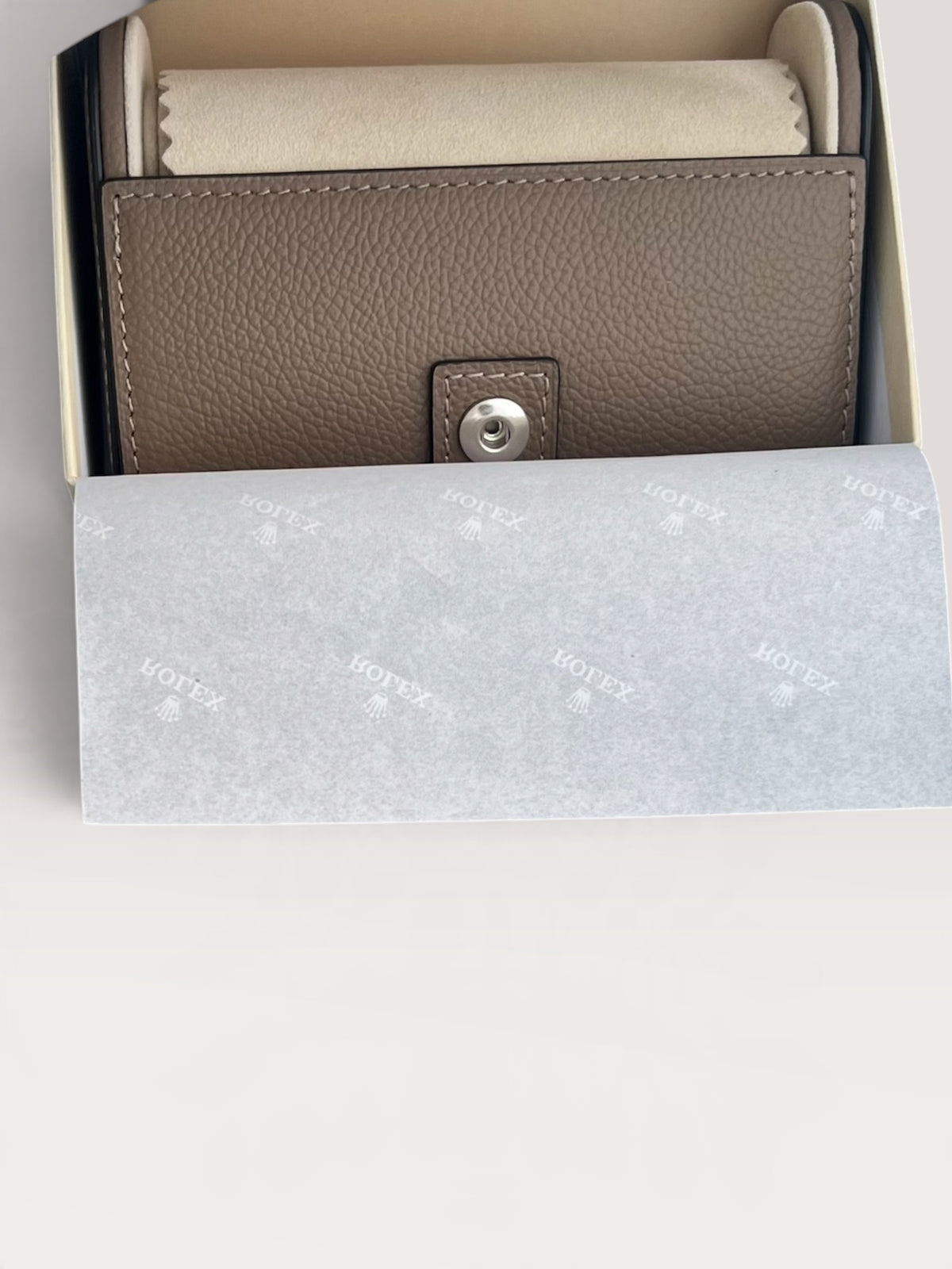 Rolex New Beige Leather Travel Pouch /Case / Etui for 2 Watches Rare'