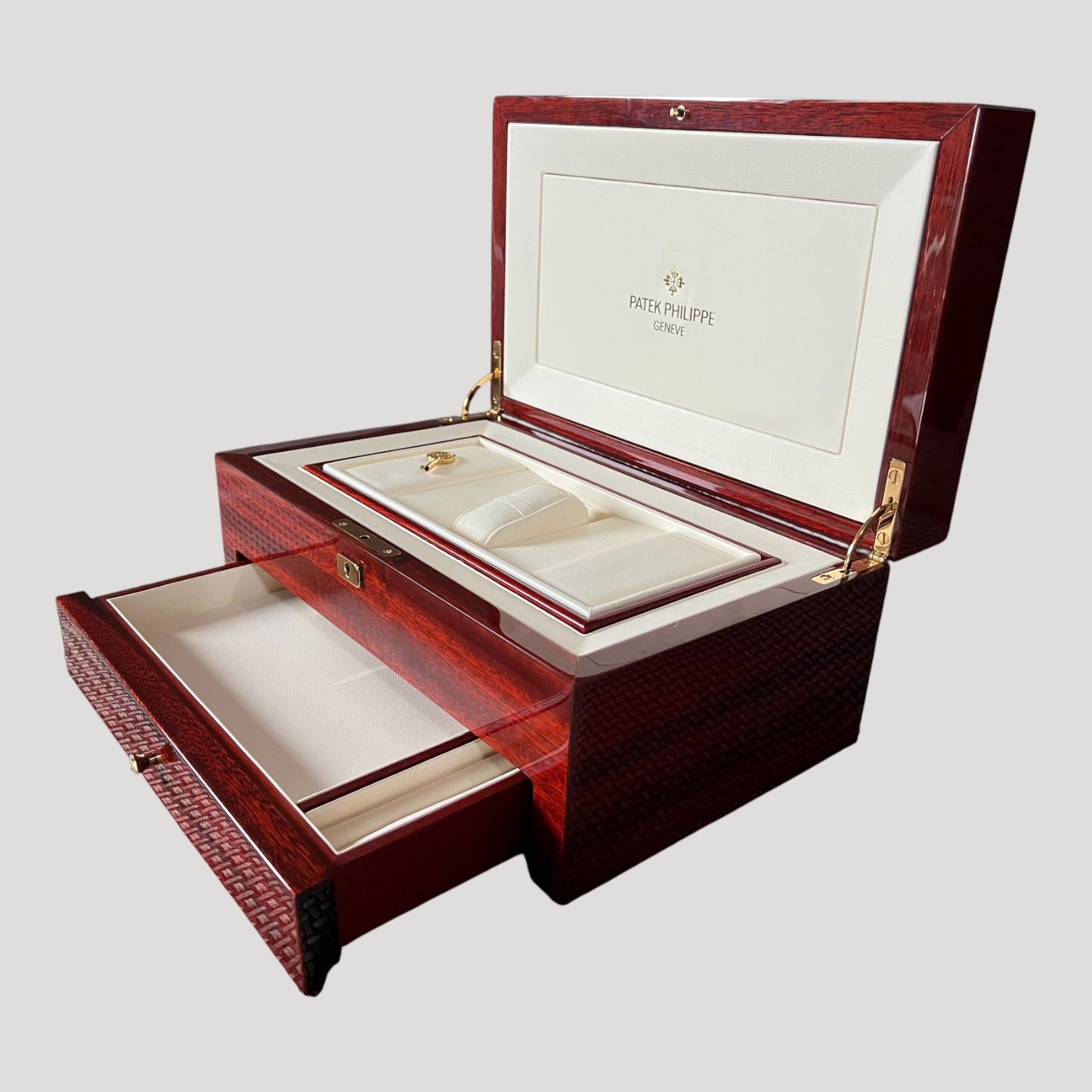 Patek Philippe Large Double Deck Wood Box / Boîte /Uhrenbox Complication Perpetual Extremly Rare