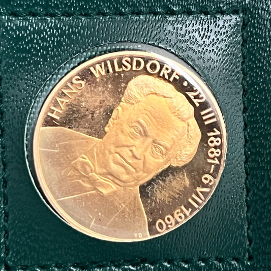 Rolex Rare New 22K gold coin / medal, commemorating the 100th anniversary of Hans Wilsdorf