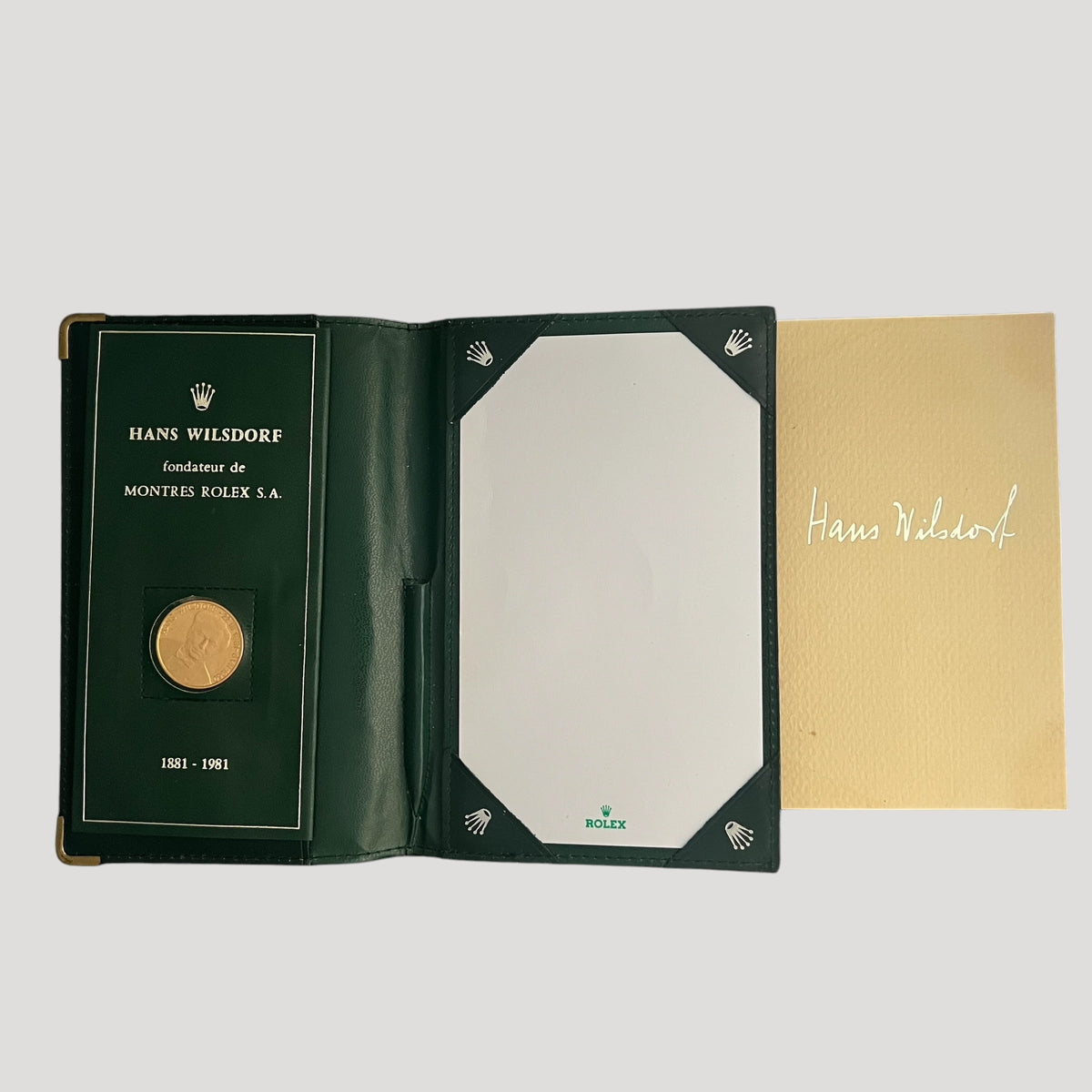Rolex Rare New 22K gold coin / medal, commemorating the 100th anniversary of Hans Wilsdorf