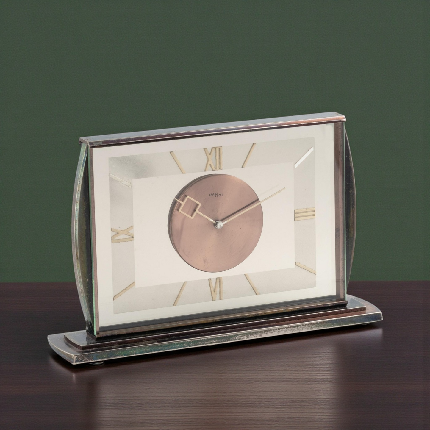 Imhof Swiss Art Deco Desk Clock / Horloge Rare